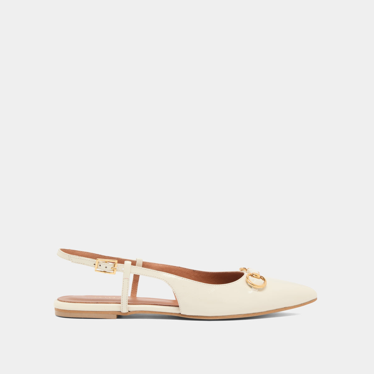 Ballerines slingbacks à bouts pointus et mors dorés
