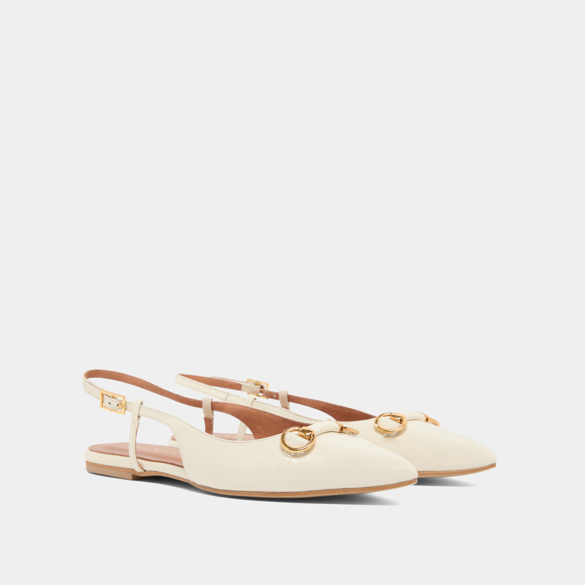 Ballerines slingbacks à bouts pointus et mors dorés