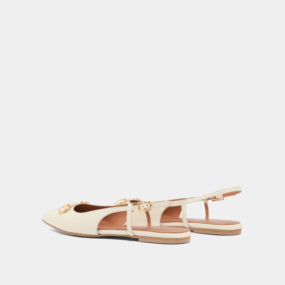 Ballerines slingbacks à bouts pointus et mors dorés