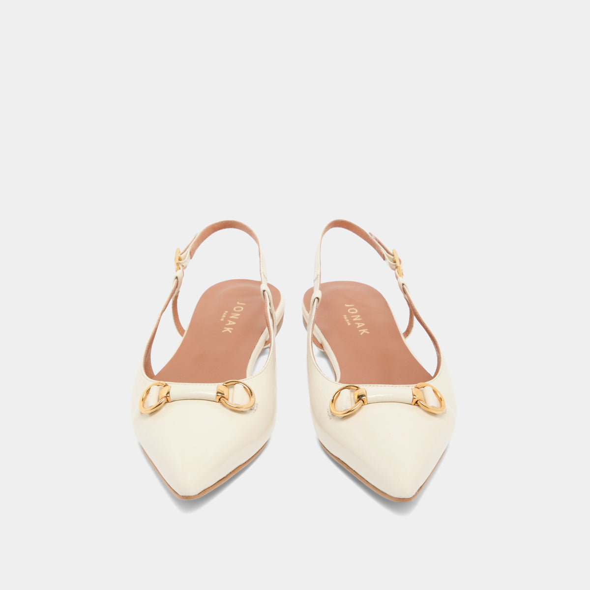 Ballerines slingbacks à bouts pointus et mors dorés