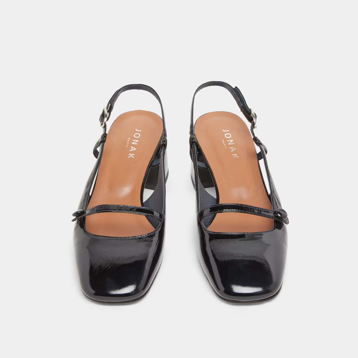 Slingbacks à talons et bouts carrés