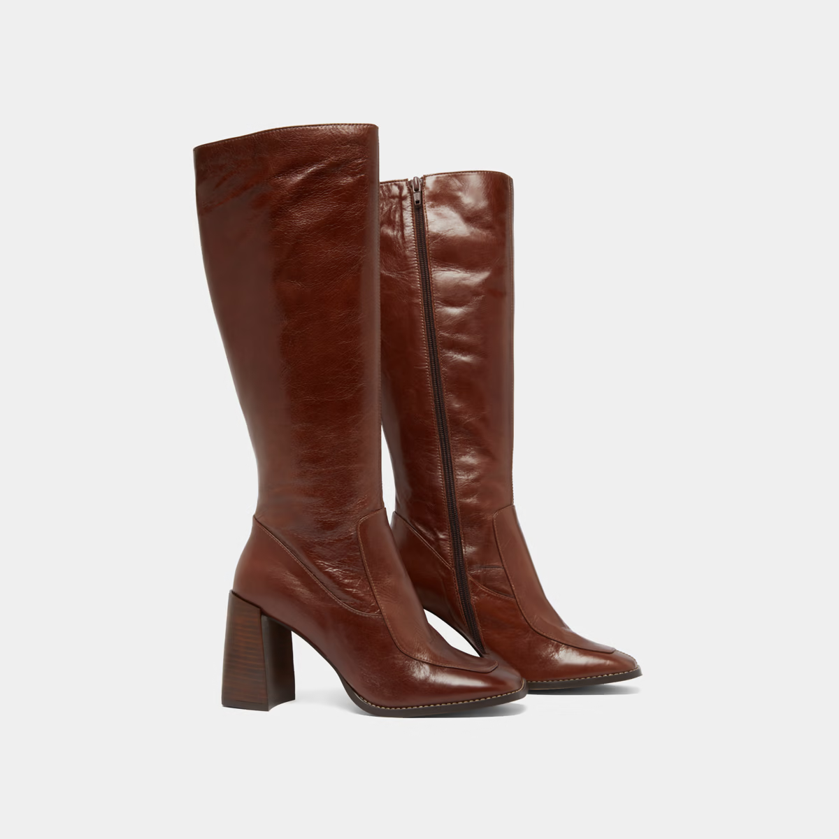 Bottes hautes à bouts carrés