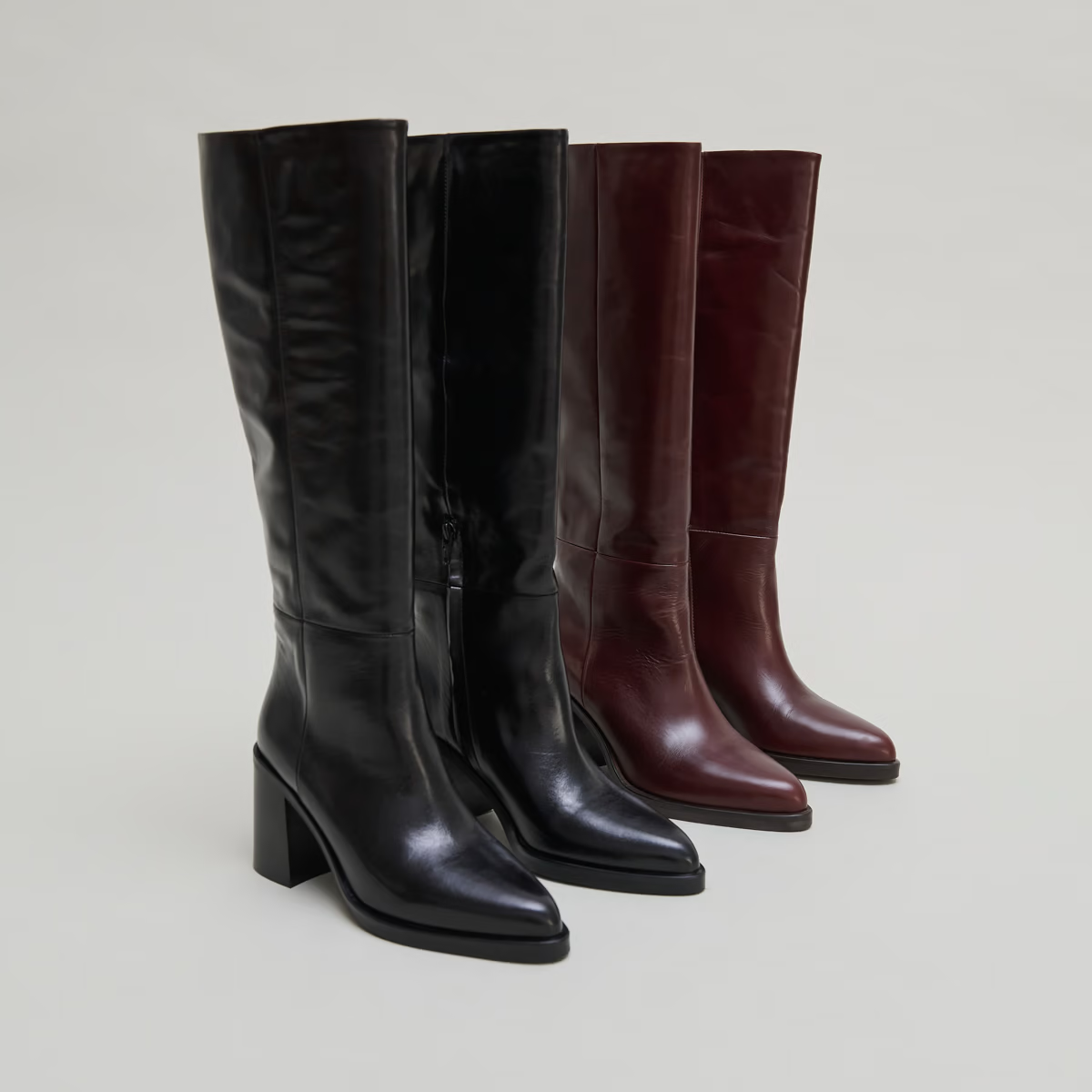 Bottes à talons lamellés