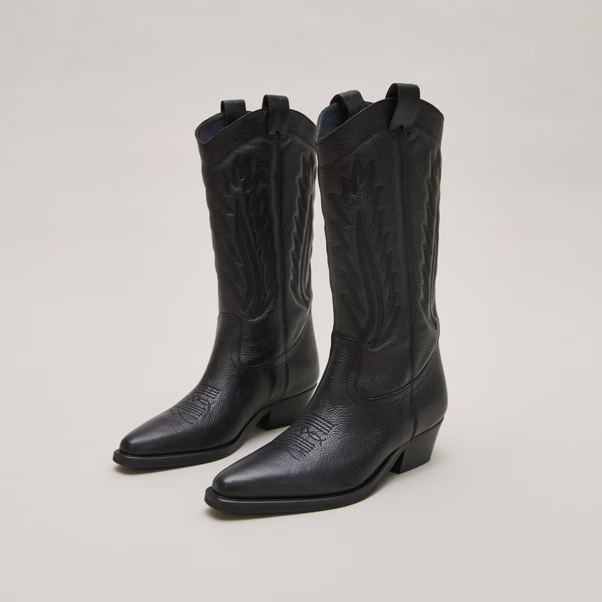Bottes à bouts pointus et surpiqures apparentes
