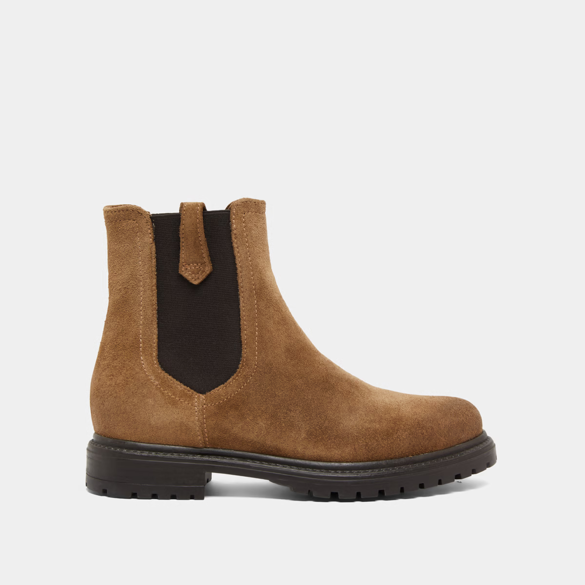 Bottines à semelles crantées et élastiques