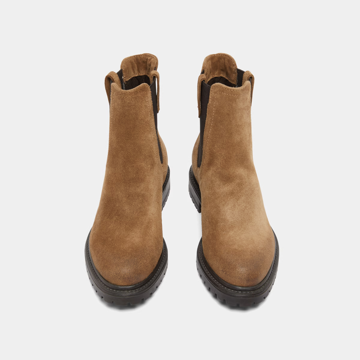 Bottines à semelles crantées et élastiques
