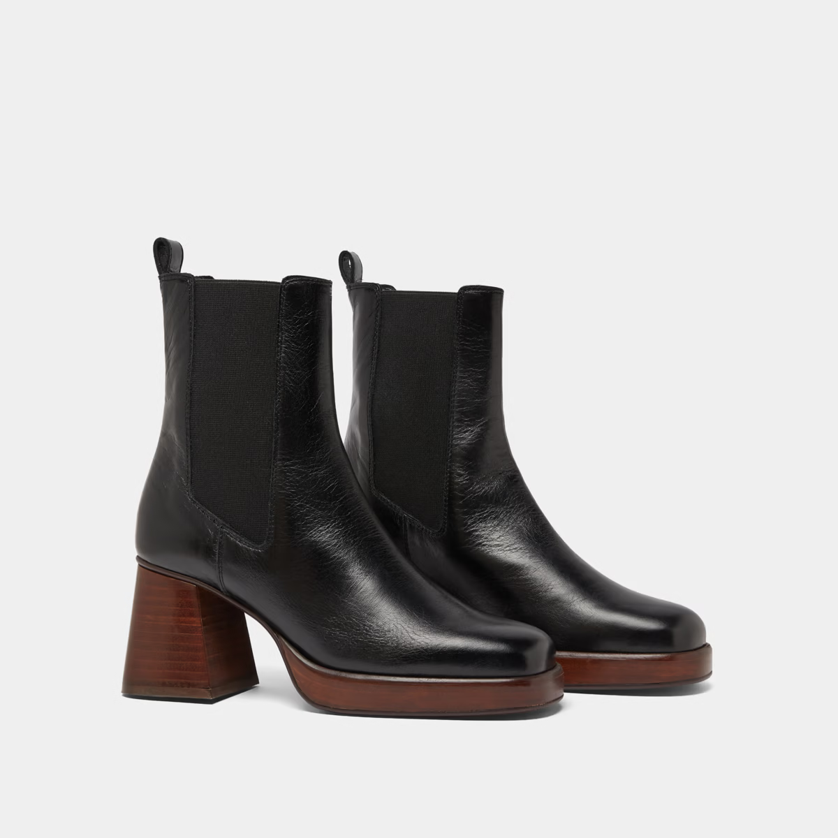 Bottines à bouts carrés et élastiques