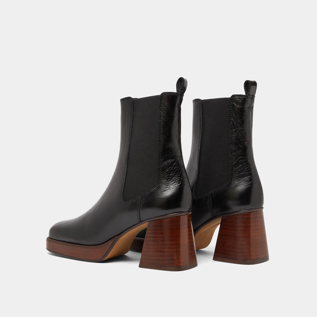 Bottines à bouts carrés et élastiques