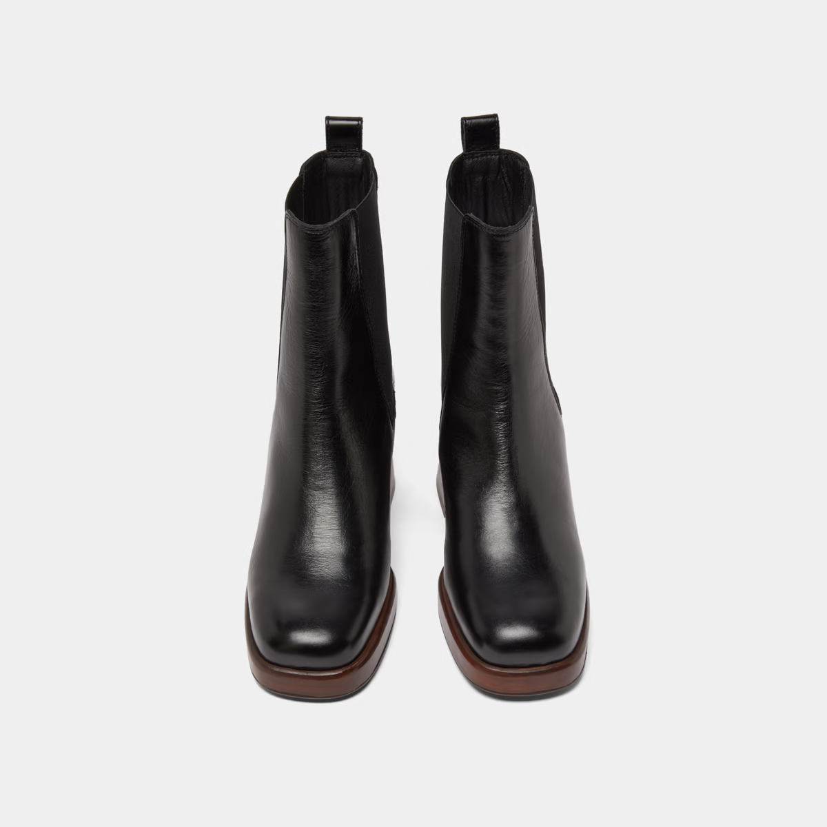 Bottines à bouts carrés et élastiques
