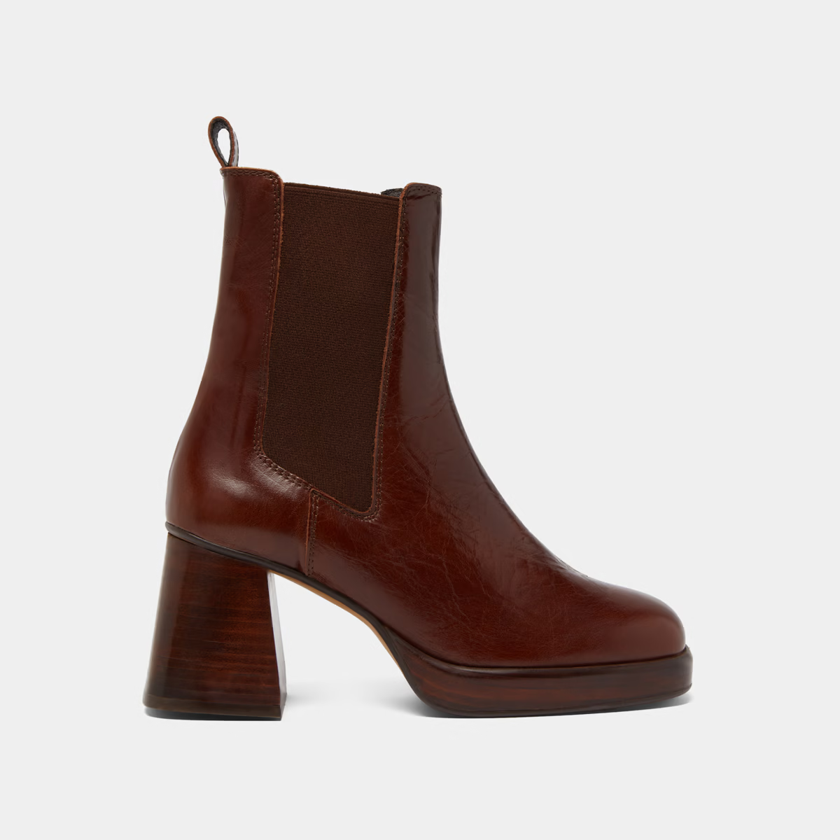 Bottines à bouts carrés et élastiques