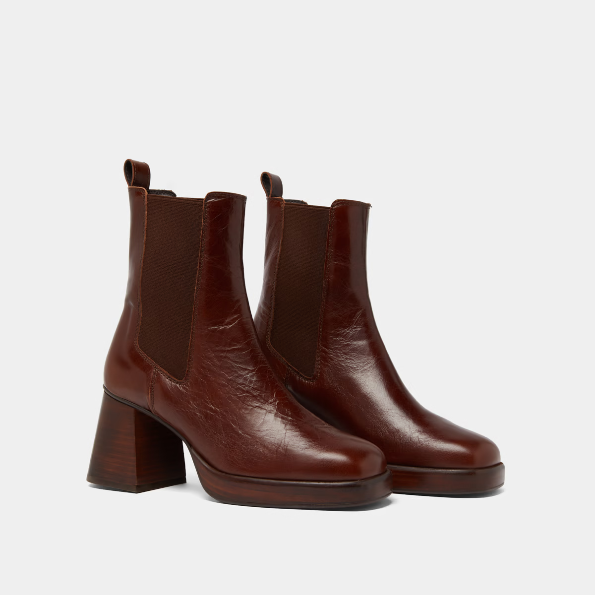 Bottines à bouts carrés et élastiques