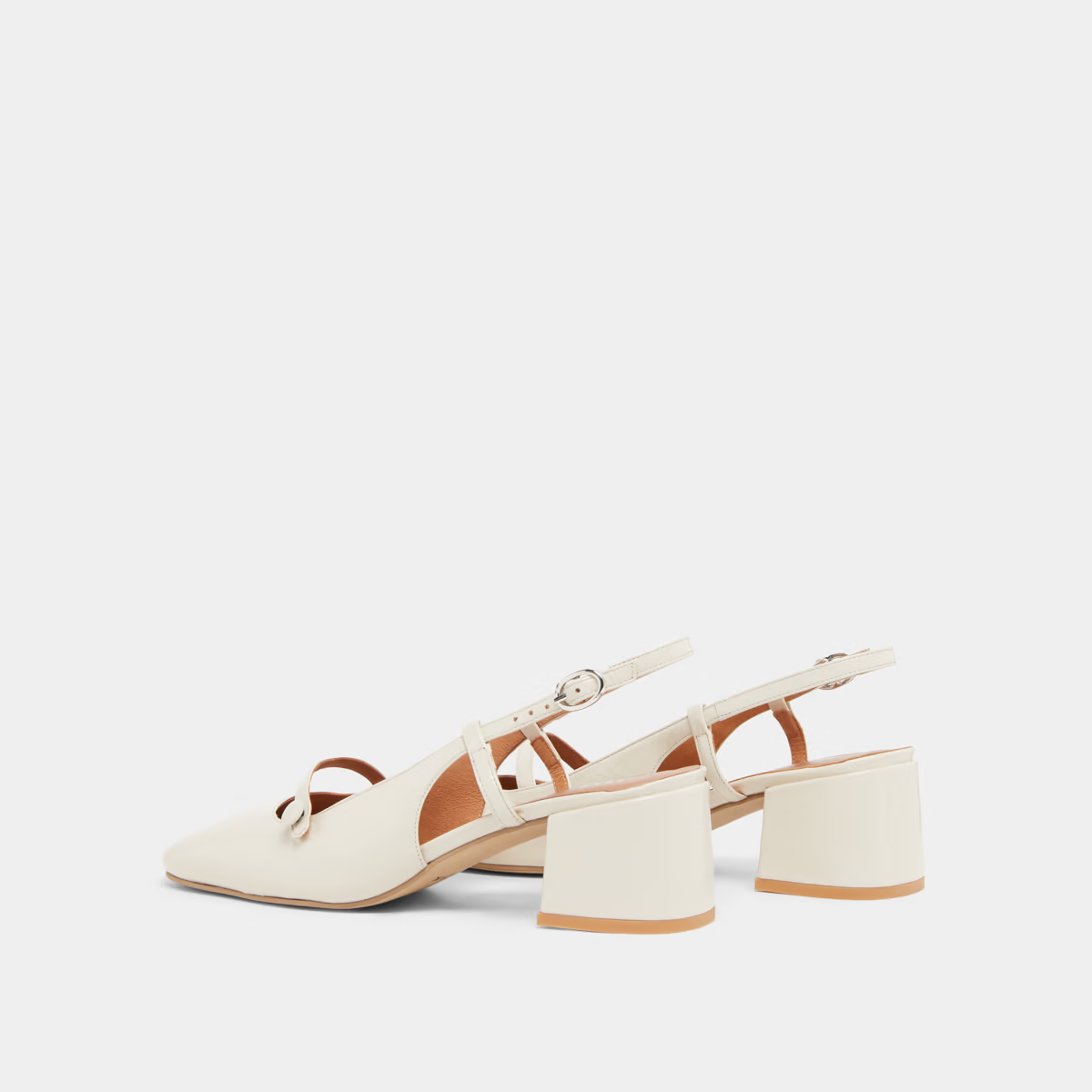 Slingbacks à talons et bouts carrés