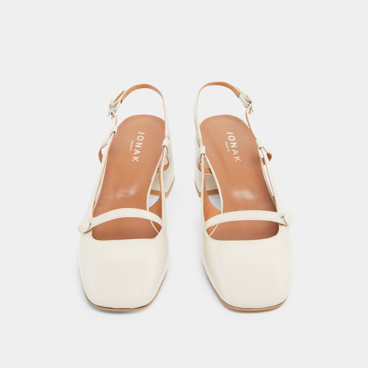 Slingbacks à talons et bouts carrés