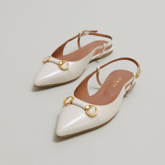 Ballerines slingbacks à bouts pointus et mors dorés