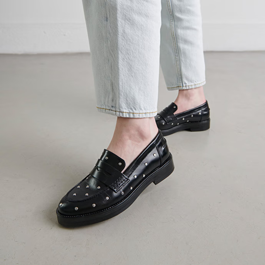 Mocassins à détails argentés