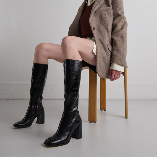 Bottes hautes à bouts carrés