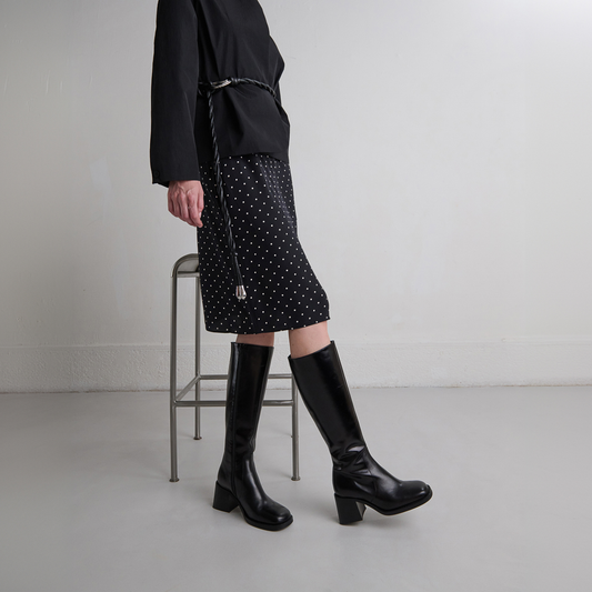 Bottes à talons épais et bouts carrés