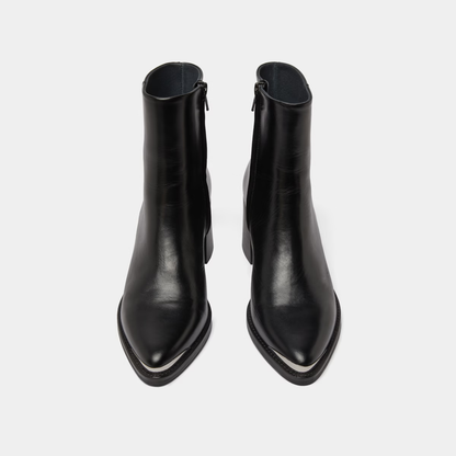 Bottines à talons et embouts argentés