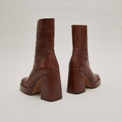 Bottines à talons et bouts carrés