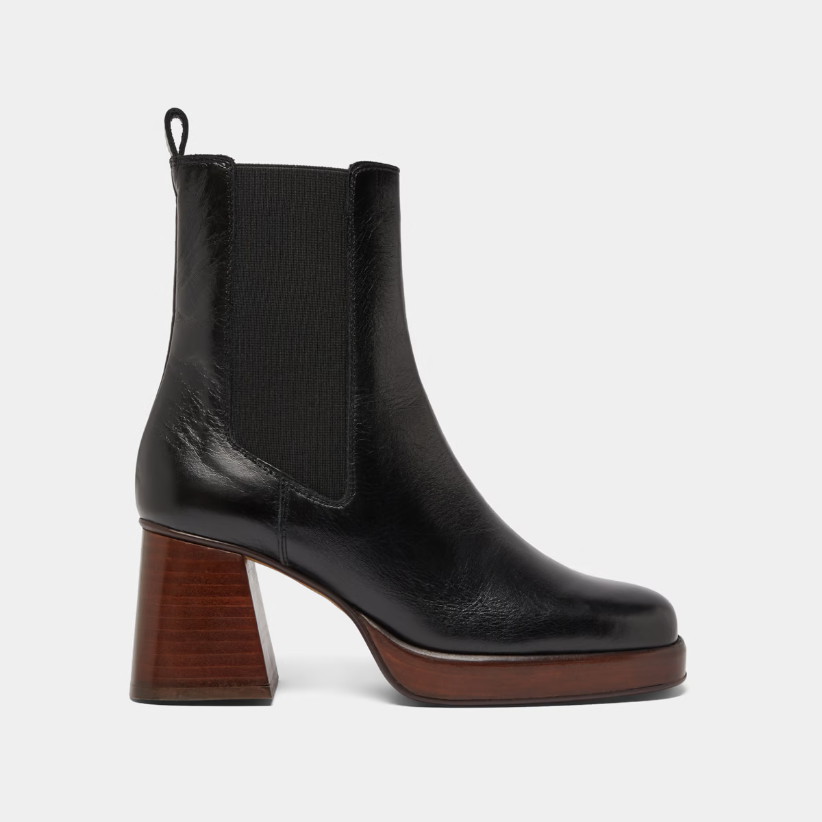 Bottines à bouts carrés et élastiques