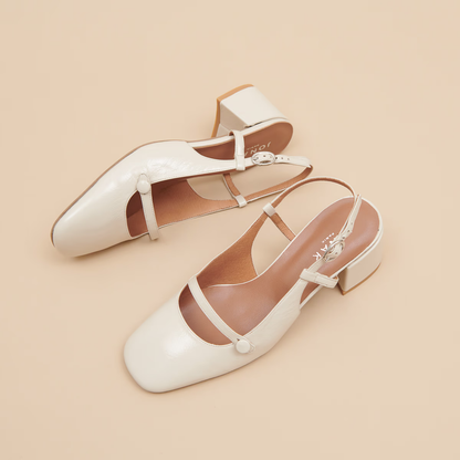 Slingbacks à talons et bouts carrés