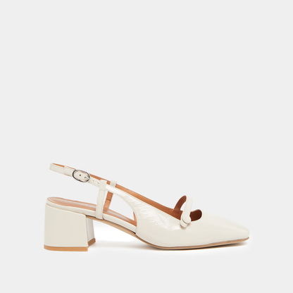 Slingbacks à talons et bouts carrés