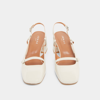 Slingbacks à talons et bouts carrés