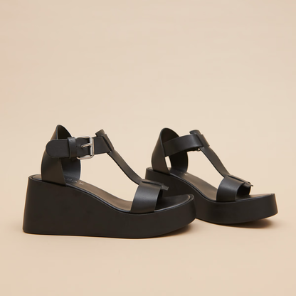Sandales compensées à boucles ajustables